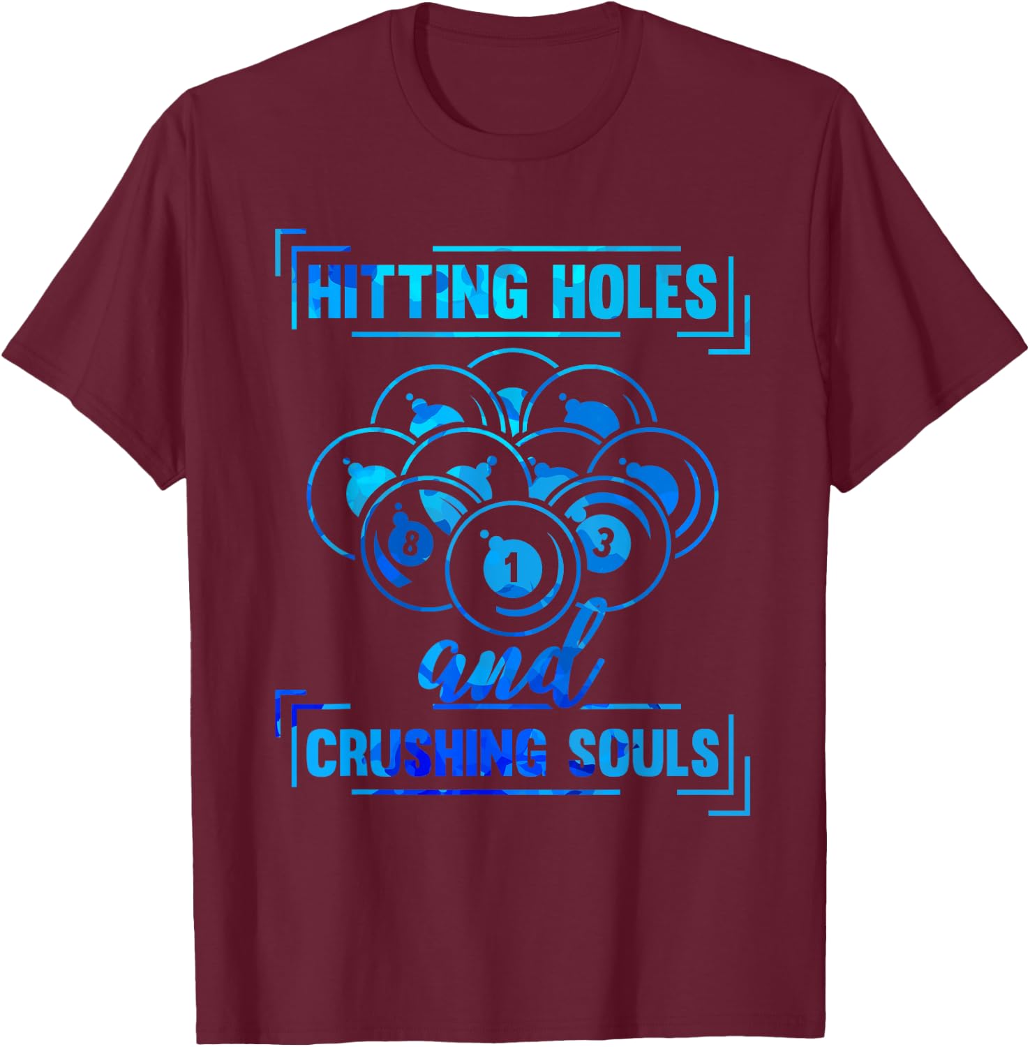Cue Funny Billiards Pool Player Funny T-Shirt - T-Shirt | Maroon