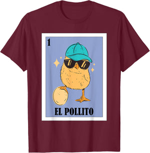Funny Mexican Chick Design - El Pollito T-Shirt - T-Shirt | Maroon