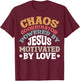 Chaos Coordinator Powered By Jesus T-Shirt - T-Shirt | Maroon