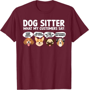 Funny Dog Sitter Design Women Pet Sitting Dog Sitter T-Shirt - T-Shirt | Maroon