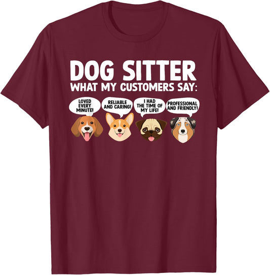 Funny Dog Sitter Design Women Pet Sitting Dog Sitter T-Shirt - T-Shirt | Maroon