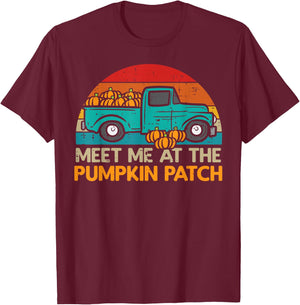 Meet Me in the Pumpkin Patch Truck Autumn Autumn T-Shirt - T-Shirt | Maroon