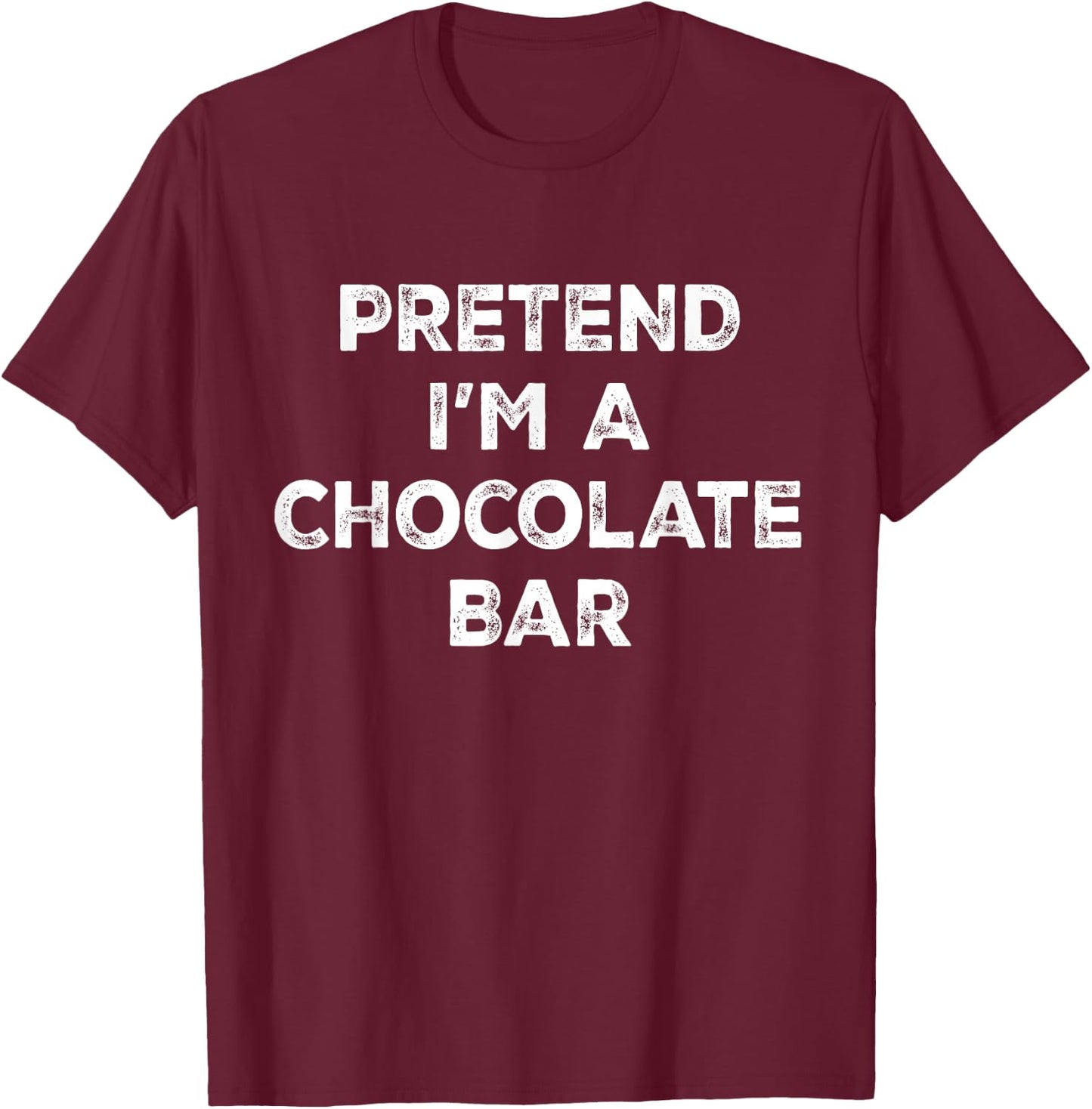 Pretend I'm A Chocolate Bar Lazy Halloween Costume T-Shirt - T-Shirt | Maroon