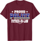 Proud Police Father-In-Law Thin Blue Line US Cop Dad-In-Law T-Shirt - T-Shirt | Maroon