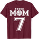 Custom Proud Volleyball Mom Number 7 Personalized Women T-Shirt - T-Shirt | Maroon
