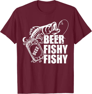 Beer Fishy Fishy Funny Fishing Drinking Birthday Gifts T-Shirt - T-Shirt | Maroon