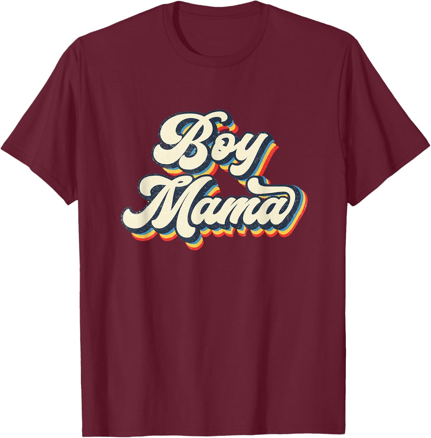 Mama’s Boy Boys Mama Retro Mommy & Me Mom & Son Matching T-Shirt - T-Shirt | Maroon
