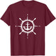 Compass Anchor Maritime Design with Compass Captain Sailor T-Shirt - T-Shirt | Maroon