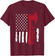 Viking Axe US Flag Til Valhalla Patriot Men Women Kids Boys T-Shirt - T-Shirt | Maroon