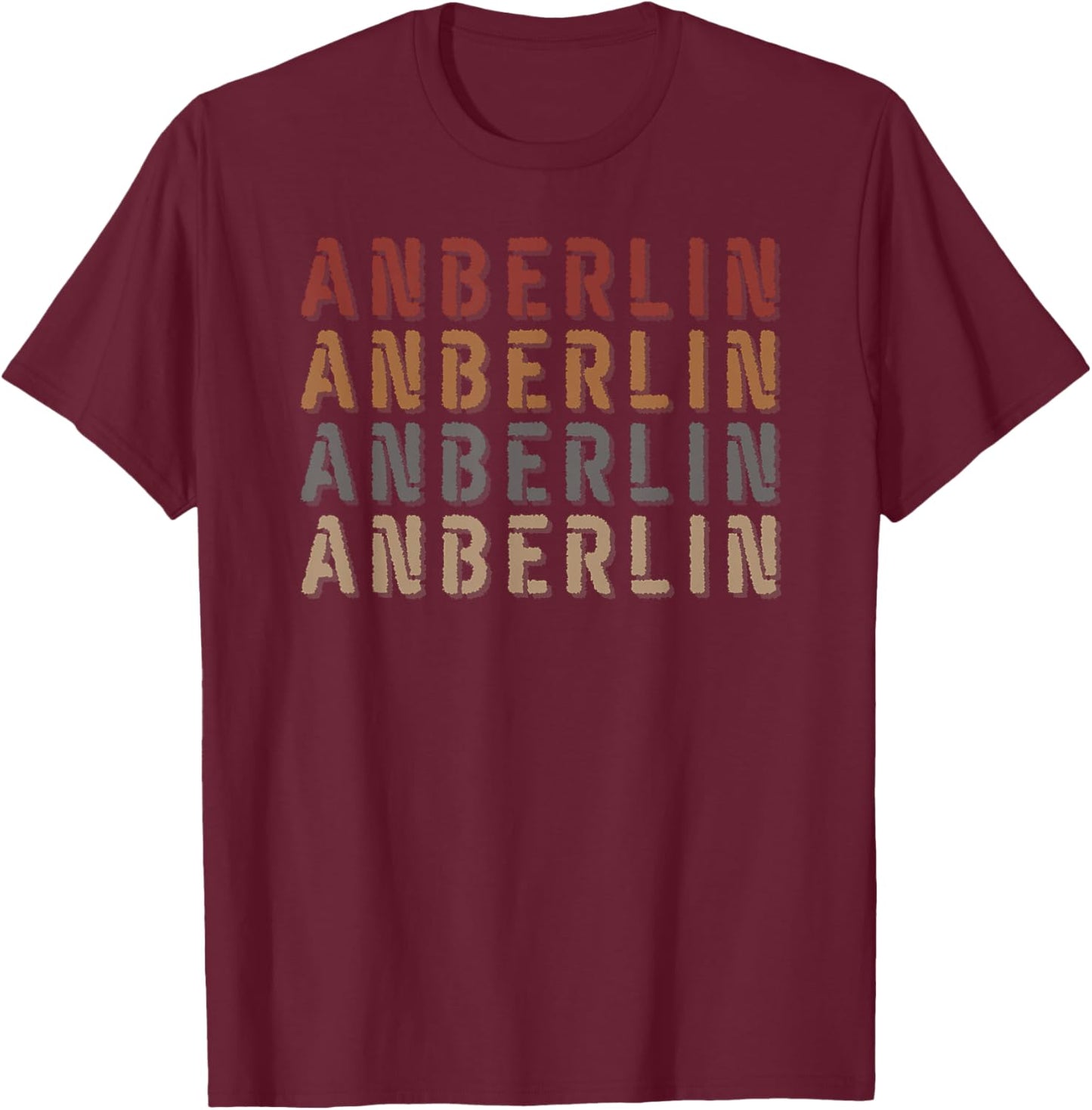 Vintage Style Anberlin First Name Funny Love Heart Anberlin T-Shirt - T-Shirt | Maroon