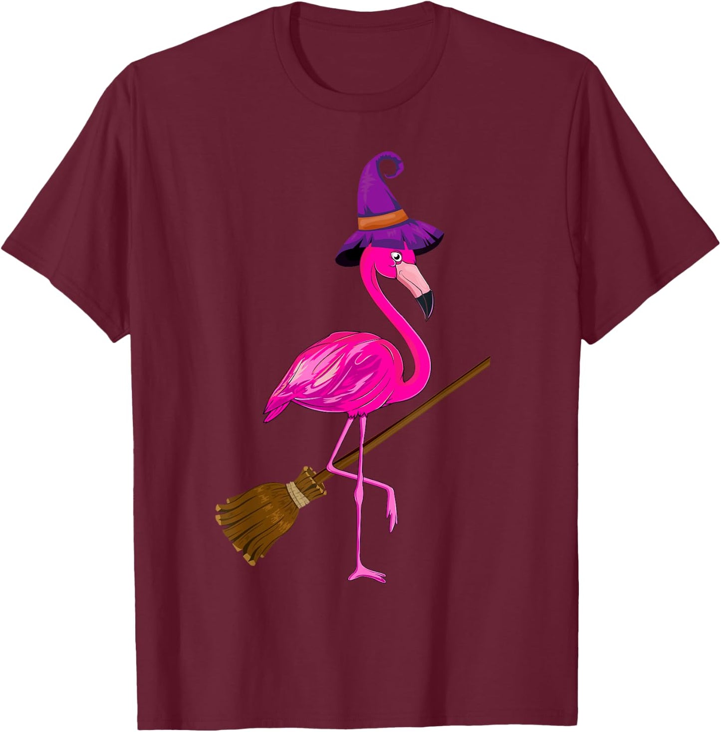 Happy Halloween Pumpkin Flamingo - Flamingo Lover Halloween T-Shirt - T-Shirt | Maroon