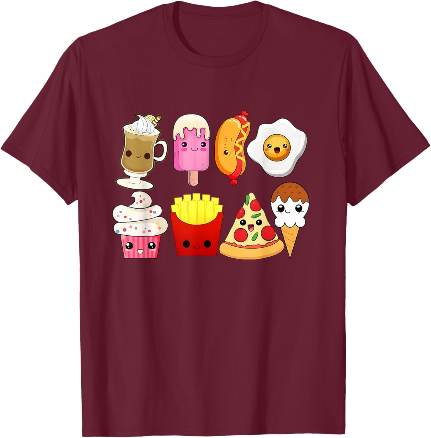 Cute Fast Food Lover Food Lover Gift Men Women Boy Girl T-Shirt - T-Shirt | Maroon