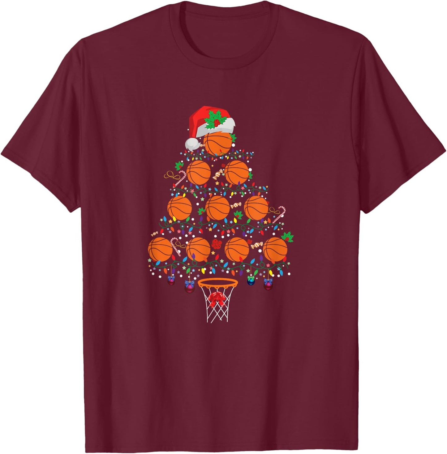 Christmas Basketball T-Shirt - T-Shirt | Maroon