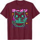 Retro Kawaii Ramen Cat T-Shirt - T-Shirt | Maroon