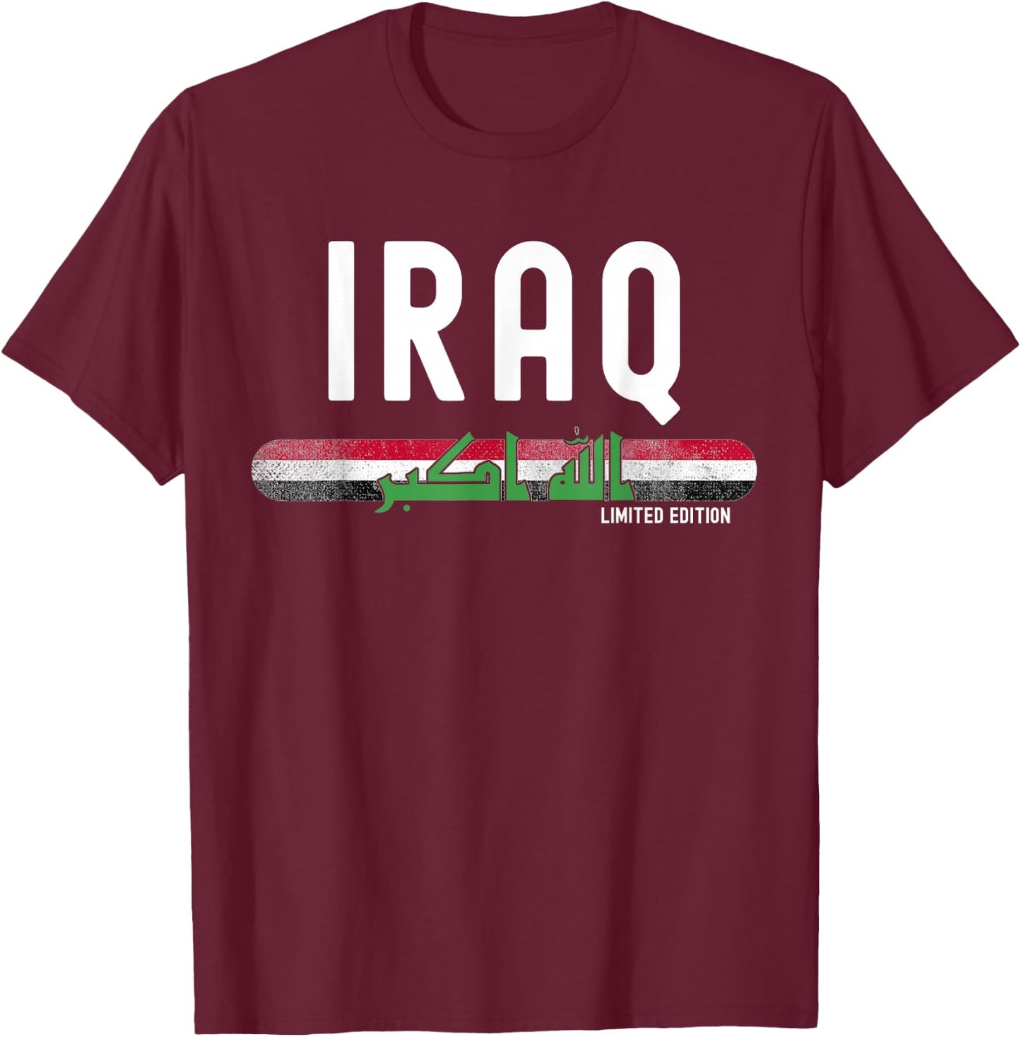 Iraq Flag | Men Women Kids | Patriotic Iraqi T-Shirt - T-Shirt | Maroon