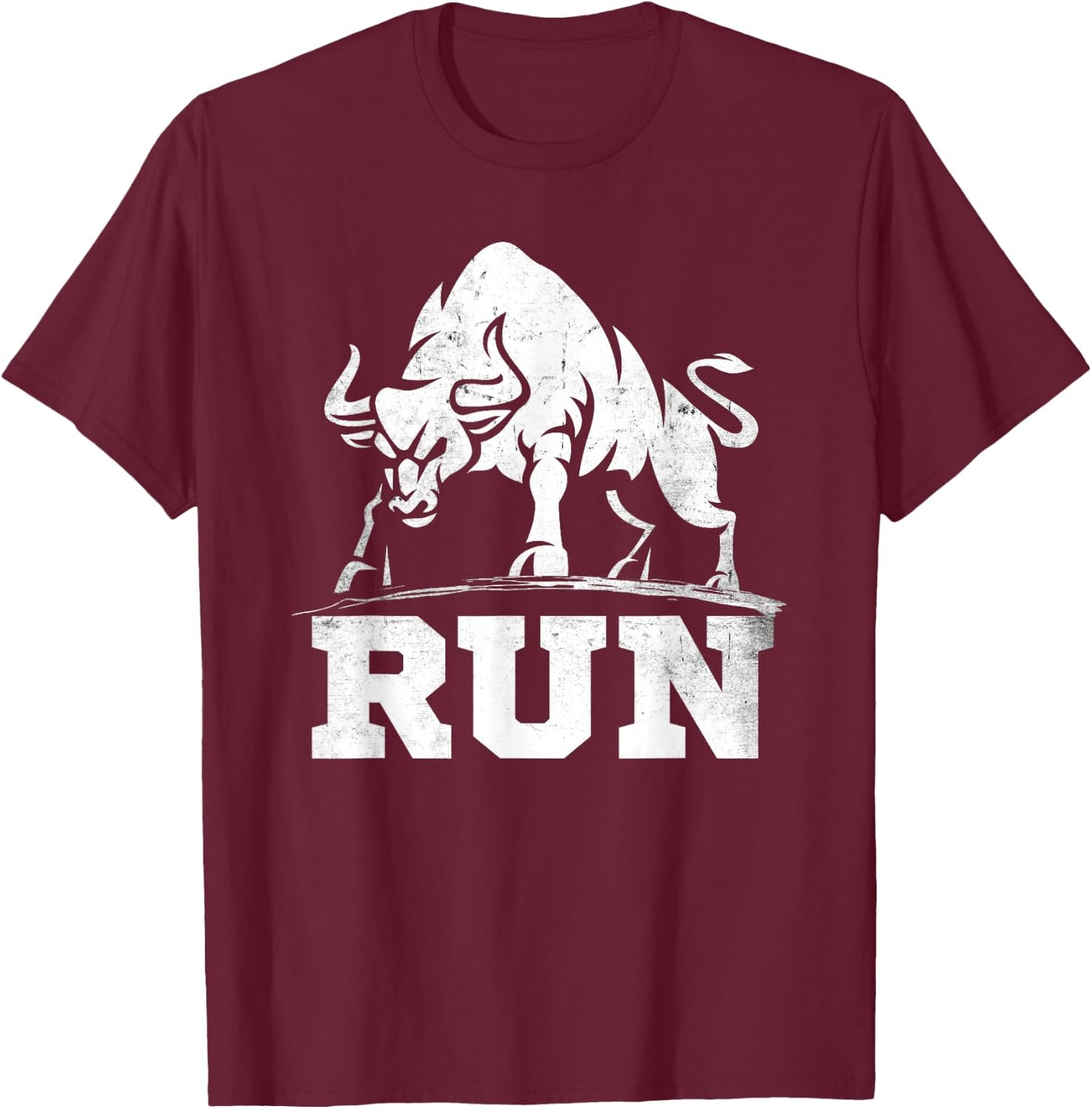 Running Bull Raging Bulls Run Bullfight Cowboys Lover Animal T-Shirt - T-Shirt | Maroon