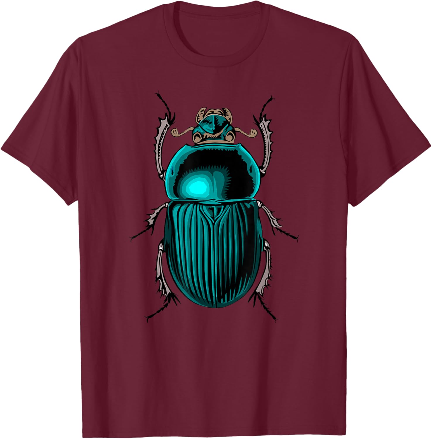 Scarab Beetle Shiny Blue Green Beetle Shirt T-Shirt - T-Shirt | Maroon