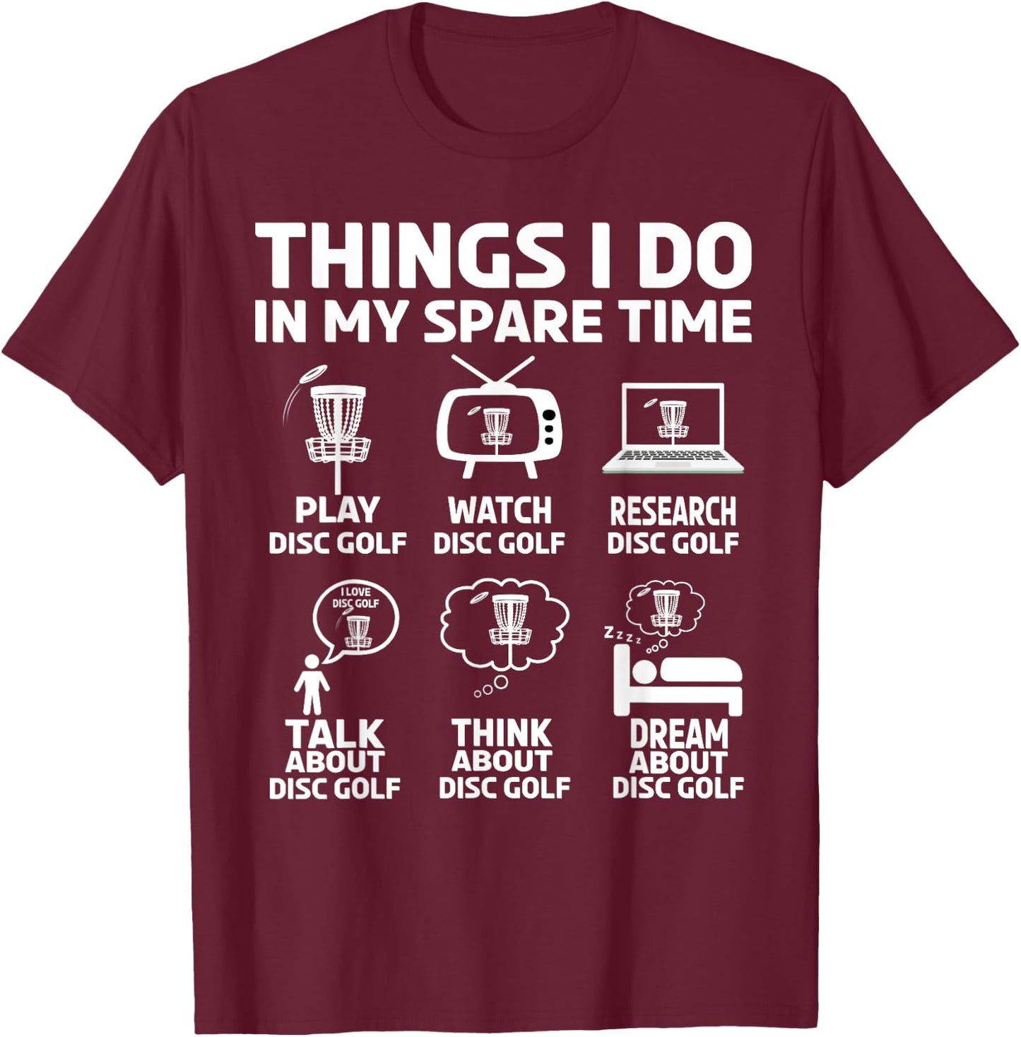 Funny disc golfing frolfing joke with disc golf tree basket T-Shirt - T-Shirt | Maroon