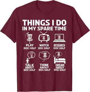 Funny disc golfing frolfing joke with disc golf tree basket T-Shirt - T-Shirt | Maroon