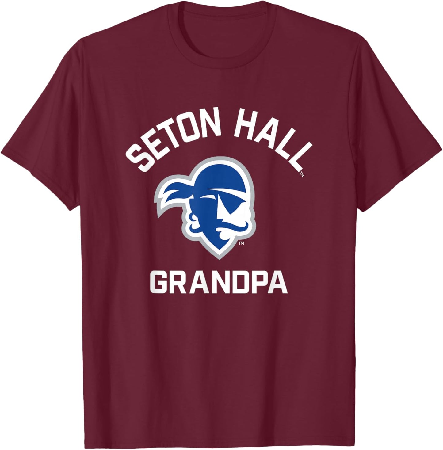 Seton Hall University SHU Pirates Arched Grandpa T-Shirt - T-Shirt | Maroon