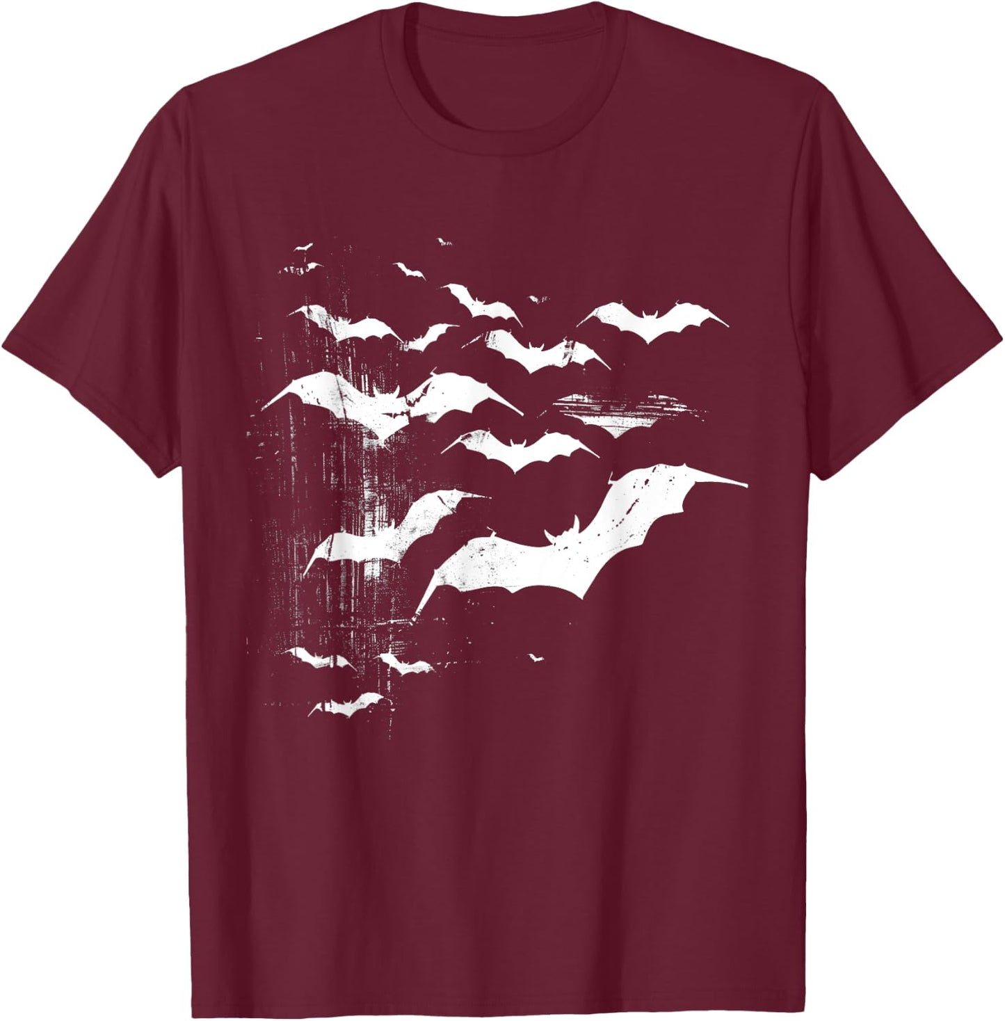 Vampire Bats Horror Spooky Scary Halloween Goth Aesthetic T-Shirt - T-Shirt | Maroon