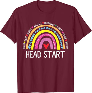 Back to School Head Start Squad Homeschool Headstart Teacher Men Women Girls Kids T-Shirt - T-Shirt | Maroon