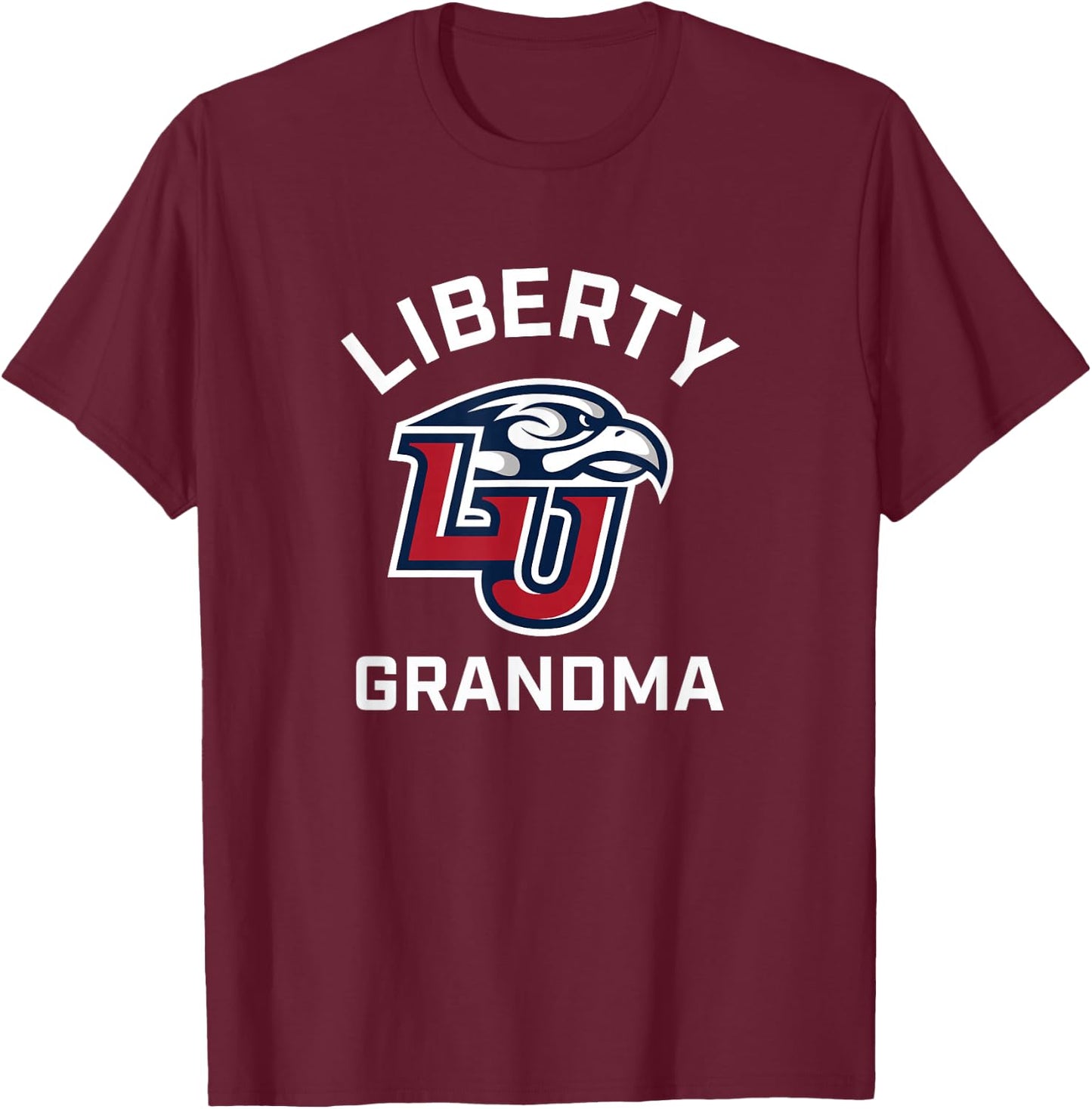 Liberty University Flames Arched Grandma T-Shirt - T-Shirt | Maroon