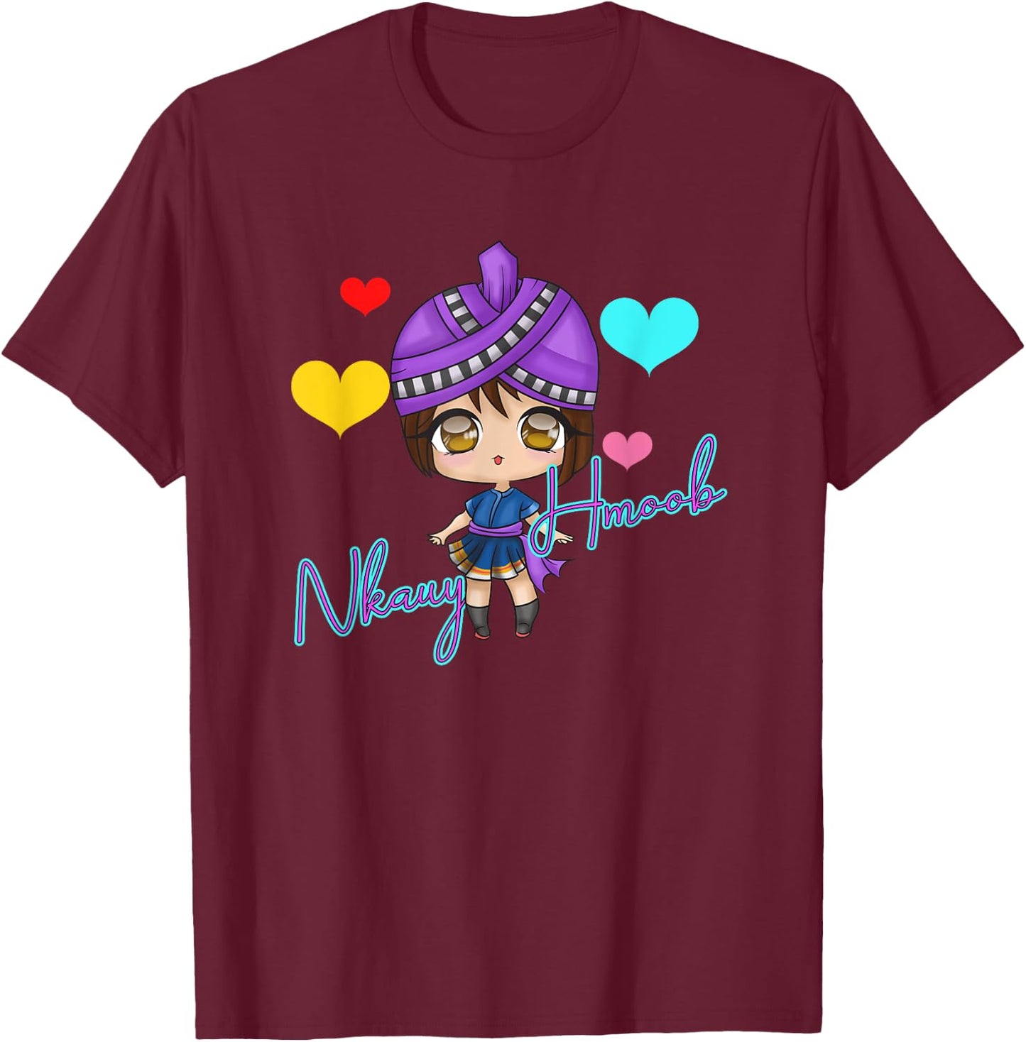 Hmong Miao Proud Traditional Girl Woman Hmoob Queen Sisters T-Shirt - T-Shirt | Maroon