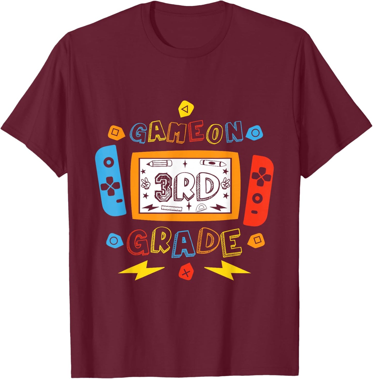 3rd Grade Level Unlocked Game On 3rd Grade Back To School T-Shirt - T-Shirt | Maroon