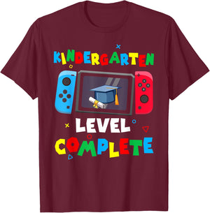 Game Controller Level Kindergarten Complete Boys Graduation T-Shirt - T-Shirt | Maroon