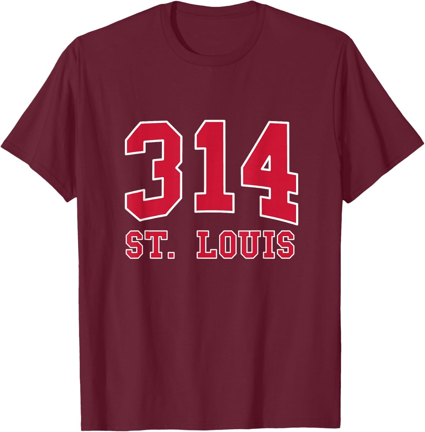 St. Louis Area Code 314 - Hometown Pride - Classic T-Shirt - T-Shirt | Maroon