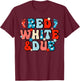 Red White And Due Pregnancy Announcement 4th Of July T-Shirt - T-Shirt | Maroon