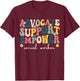 Advocate Support Empower Cute Social Worker Graduation MSW T-Shirt - T-Shirt | Maroon