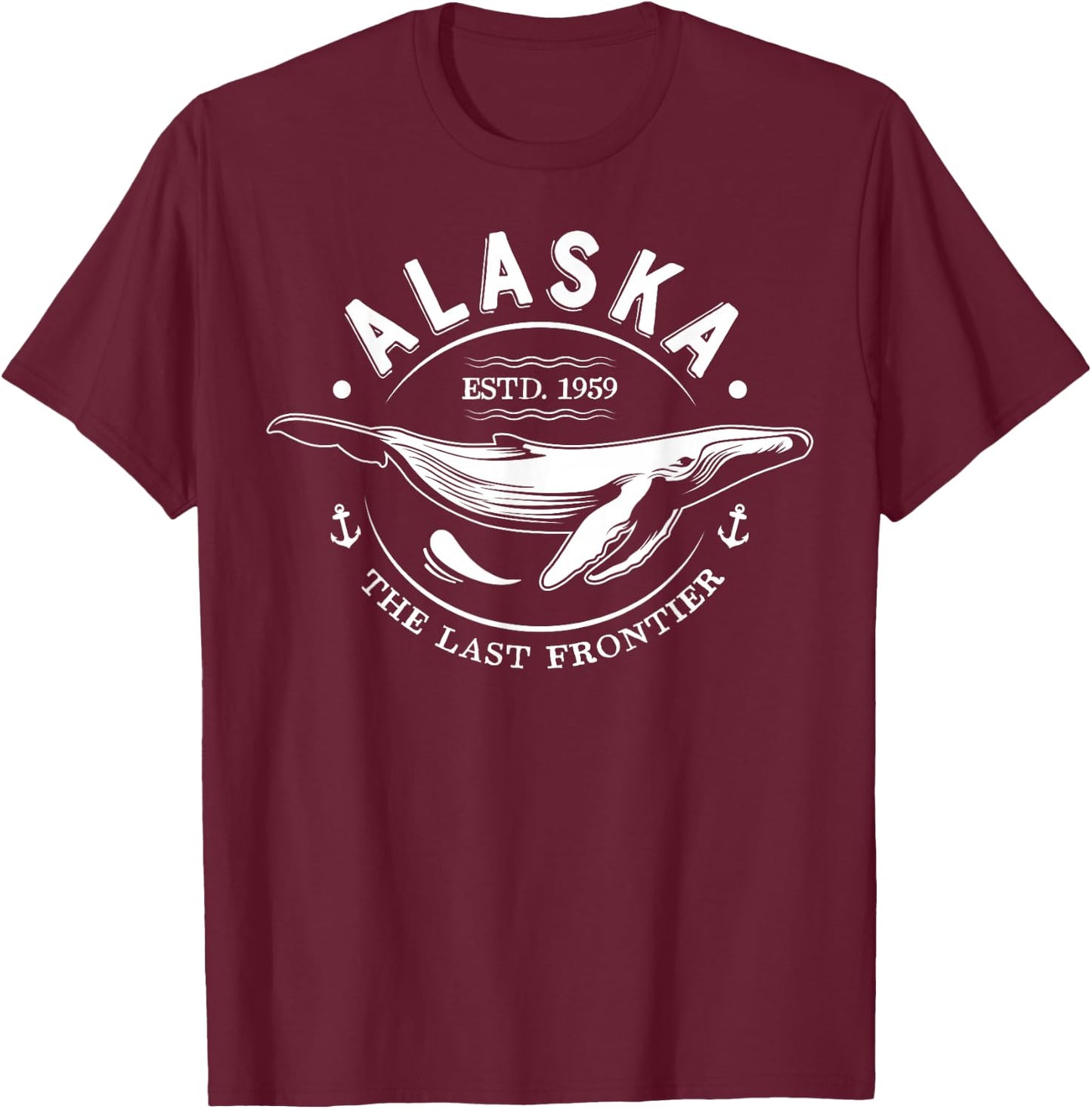Alaska The Last Frontier Whale Home Cruise Vintage Men Women T-Shirt - T-Shirt | Maroon
