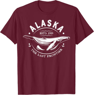 Alaska The Last Frontier Whale Home Cruise Vintage Men Women T-Shirt - T-Shirt | Maroon