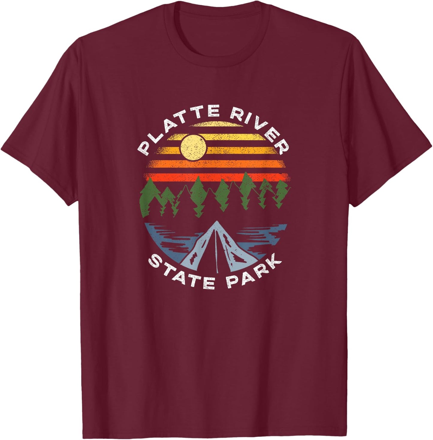 Platte River State Park Nebraska Camping Vacation T-Shirt - T-Shirt | Maroon