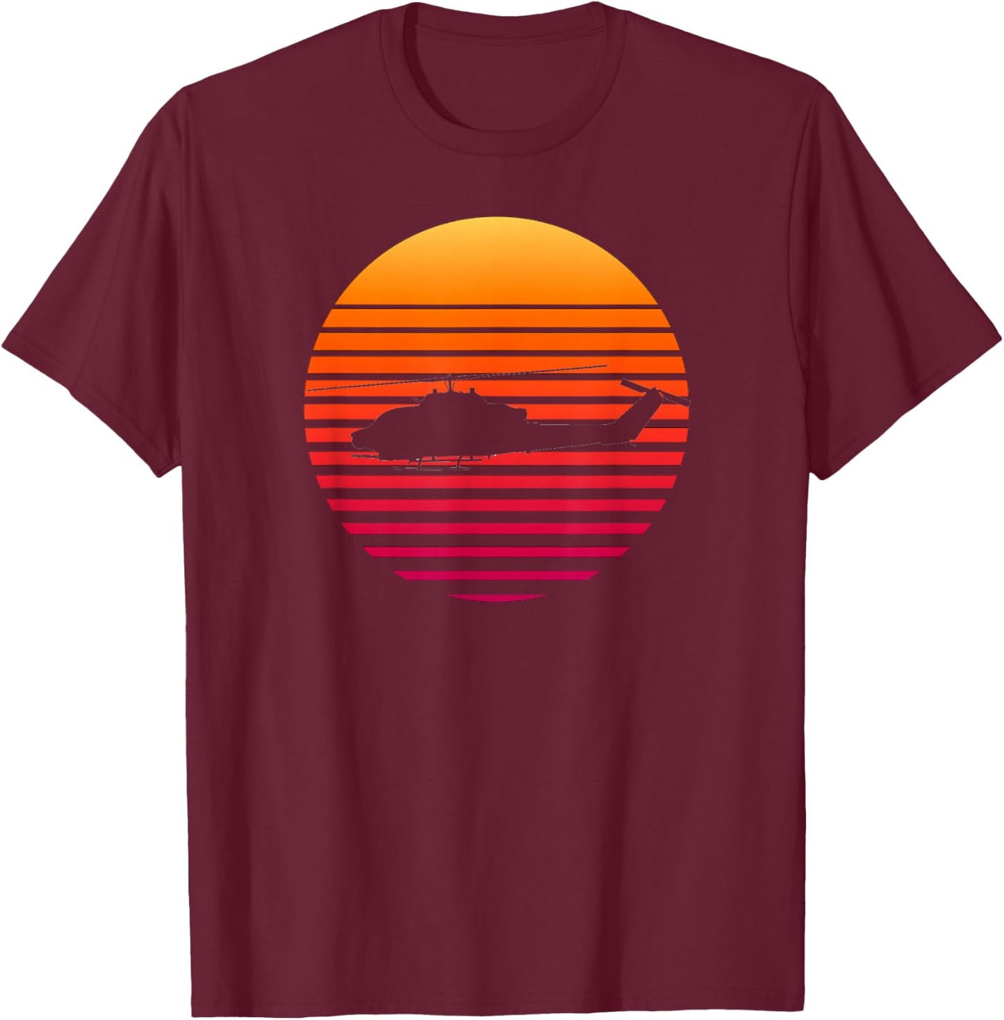 Vintage AH-1 Cobra Attack Helicopter Military T-Shirt - T-Shirt | Maroon