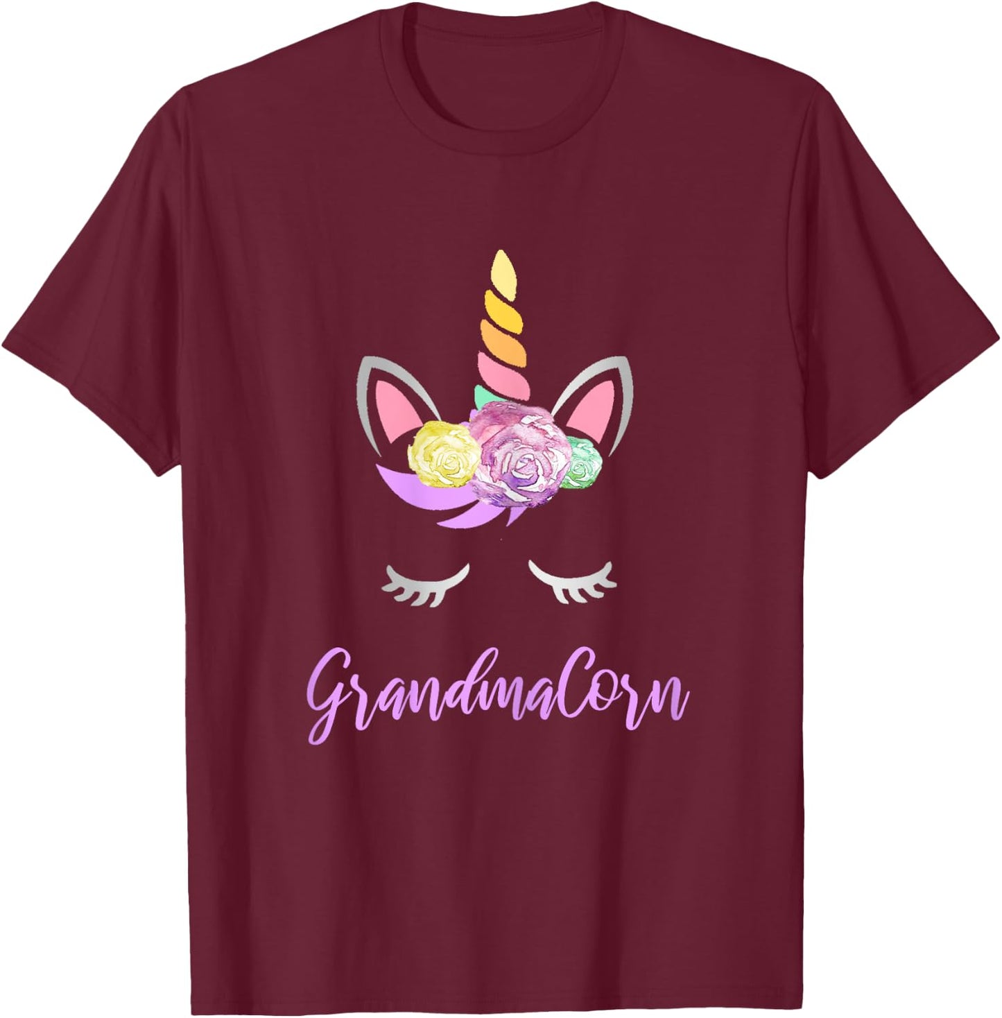 Grandmacorn Unicorn Grandma of the Birthday Girl T-Shirt - T-Shirt | Maroon