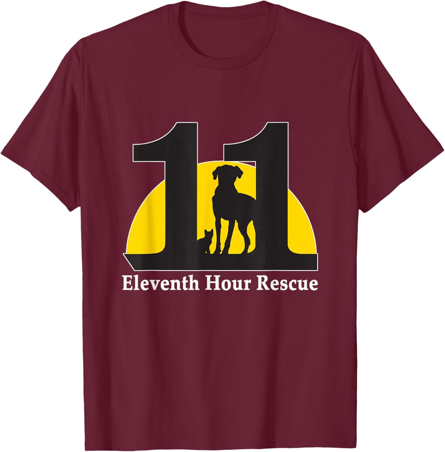 Eleventh Hour Rescue Logo large T-Shirt - T-Shirt | Maroon