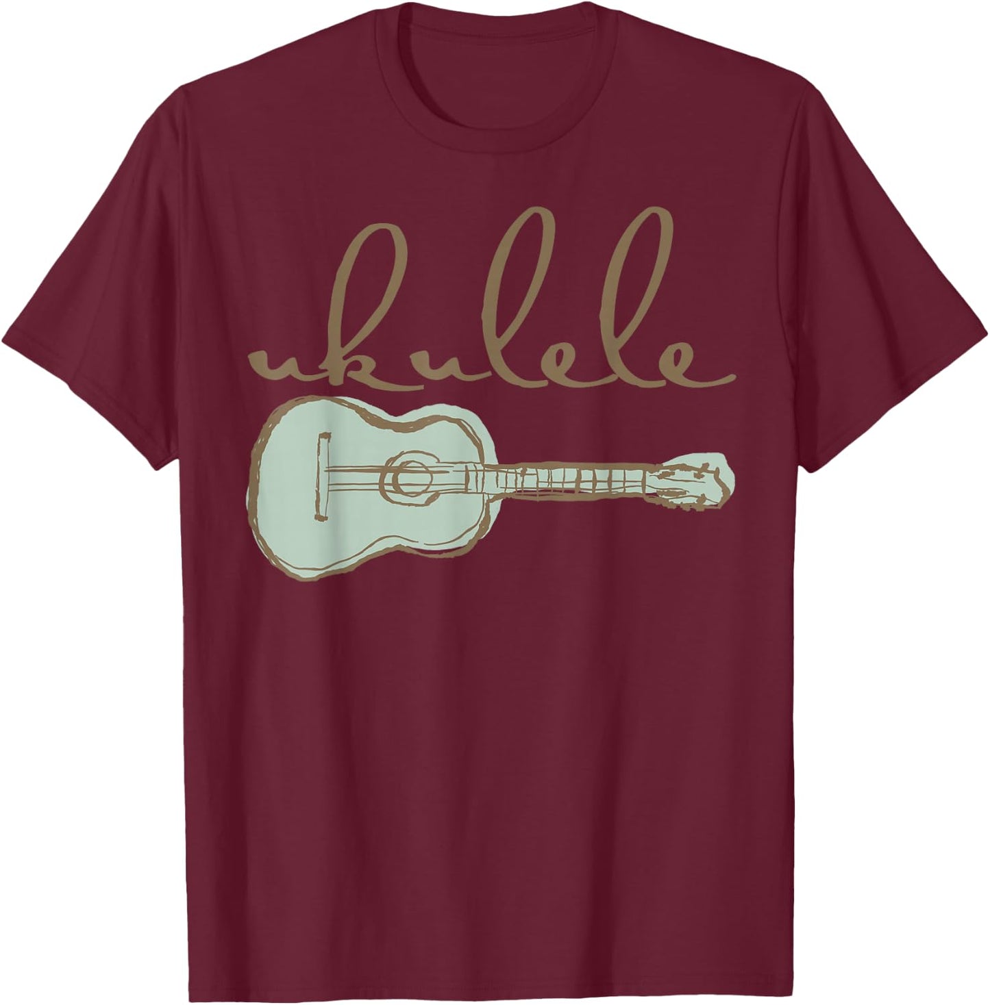 Retro Uke Guitarist Ukulele Vintage Art Gift T-Shirt - T-Shirt | Maroon