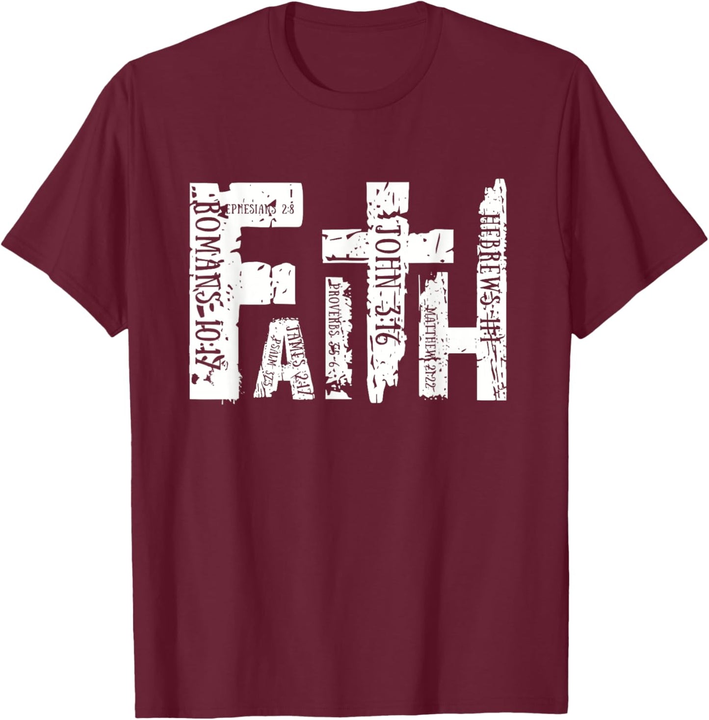 Retro Faith Religious Christian Cross Graphic Women T-Shirt - T-Shirt | Maroon