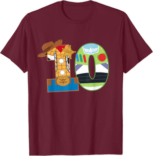 Disney and Pixar’s Toy Story Tenth Birthday 10 Years Old T-Shirt - T-Shirt | Maroon