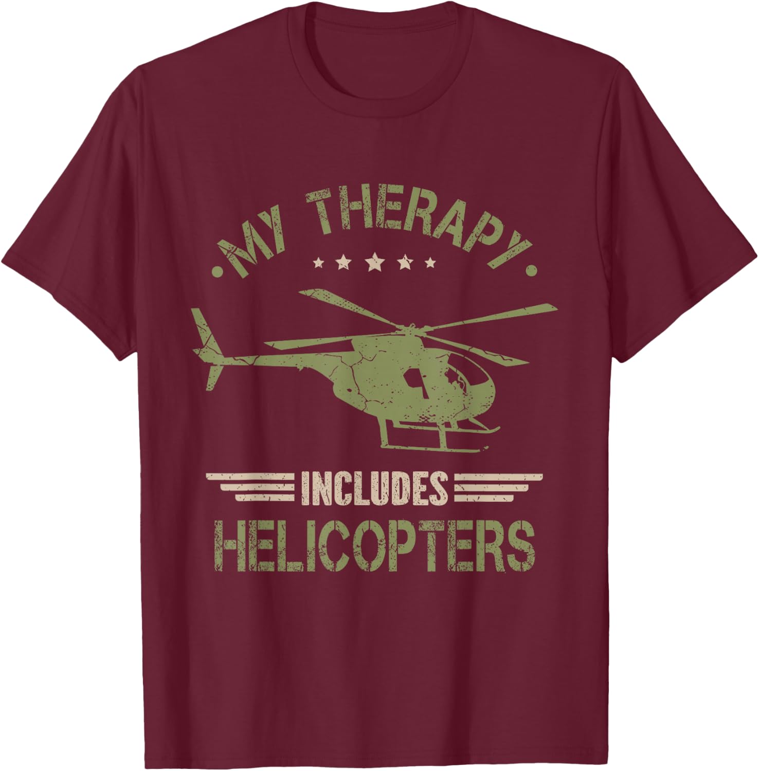 Helicopter Pilot Funny T-Shirt - T-Shirt | Maroon