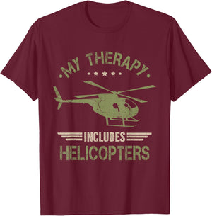Helicopter Pilot Funny T-Shirt - T-Shirt | Maroon
