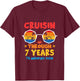 Funny Cruisin Through 7Years 7th Wedding Anniversary Cruise T-Shirt - T-Shirt | Maroon