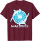 Hammerhead Shark Republic of the Maldives Diving T-Shirt - T-Shirt | Maroon