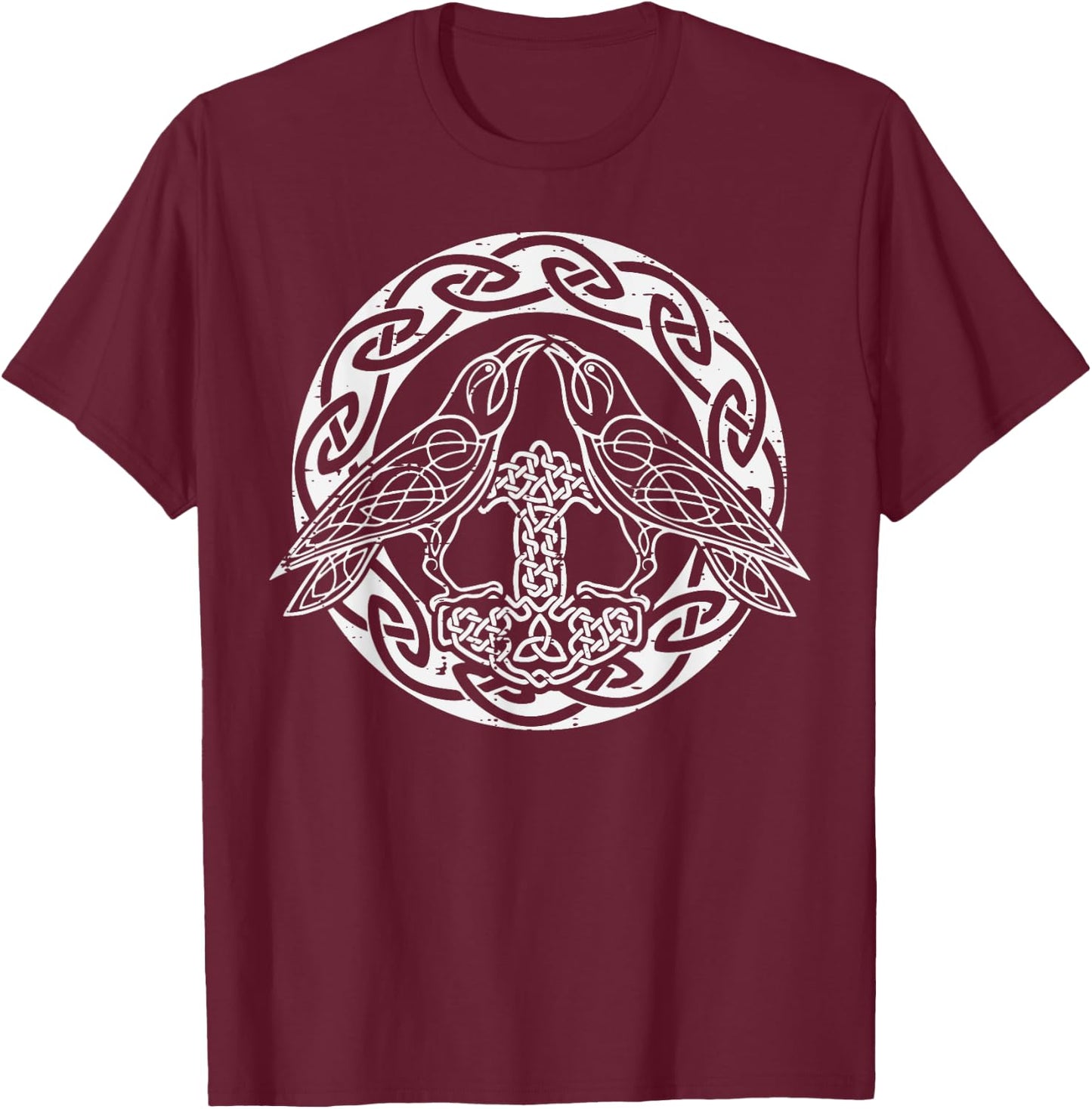 Viking Ravens Huginn Munnin Norse Mythology Men Women Kids T-Shirt - T-Shirt | Maroon