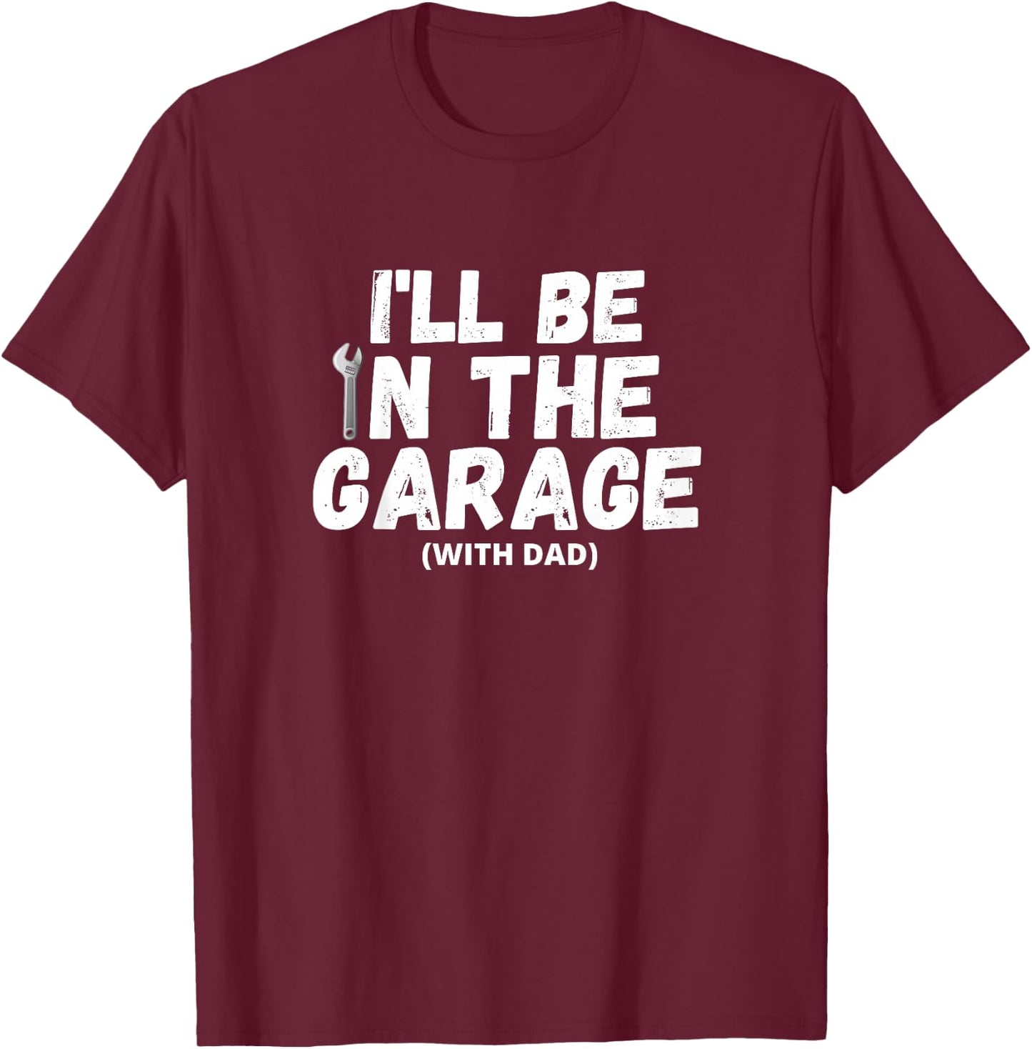 Kids Fun Cool Car Mechanic Working With Dad Handyman Helper T-Shirt - T-Shirt | Maroon