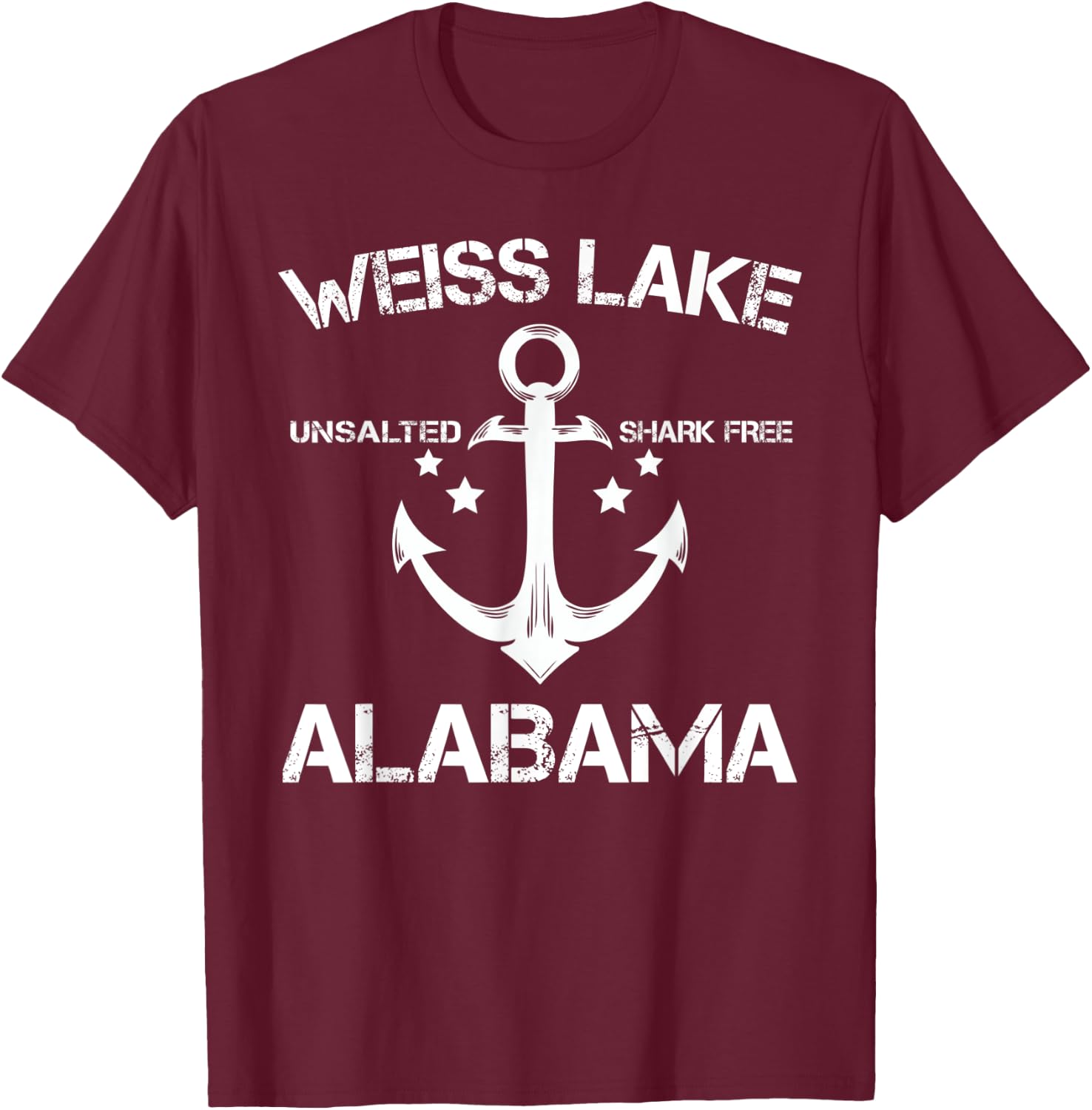 WEISS LAKE ALABAMA Funny Fishing Camping Summer Gift Men Women Kids T-Shirt - T-Shirt | Maroon