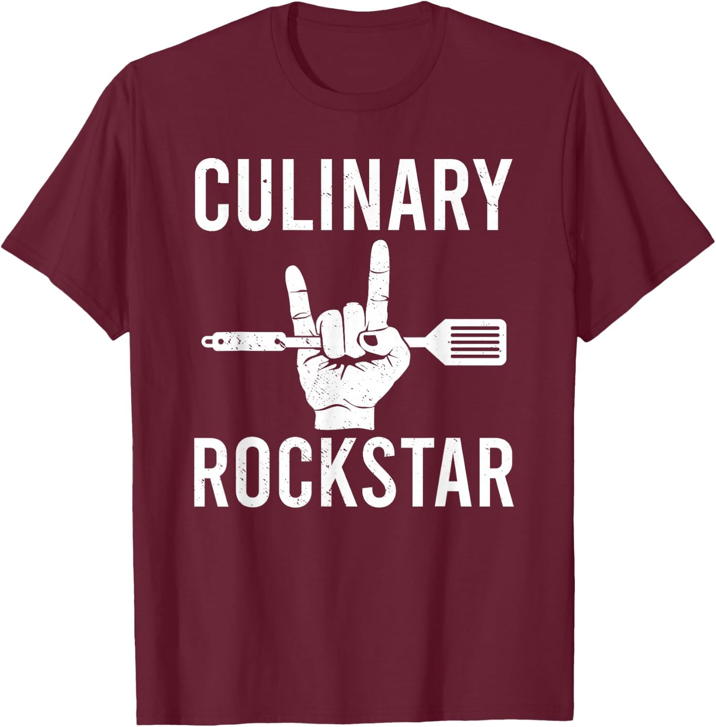 Culinary Rockstar Chef Cook Culinary Lover T-Shirt - T-Shirt | Maroon